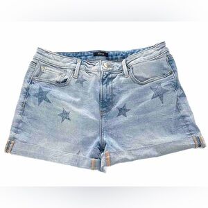 AQUA Star Print Denim Shorts Women’s Size 29 Cuffed Jean Shorts